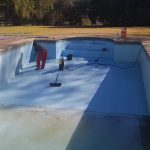 Pool Butlers Acid Wash with New Fiberglass Mosaic Sheets